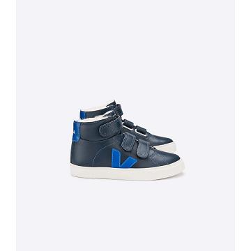 Inalti Copii Veja ESPLAR MID FURED LEATHER Blue/Navy | RO 691BEX